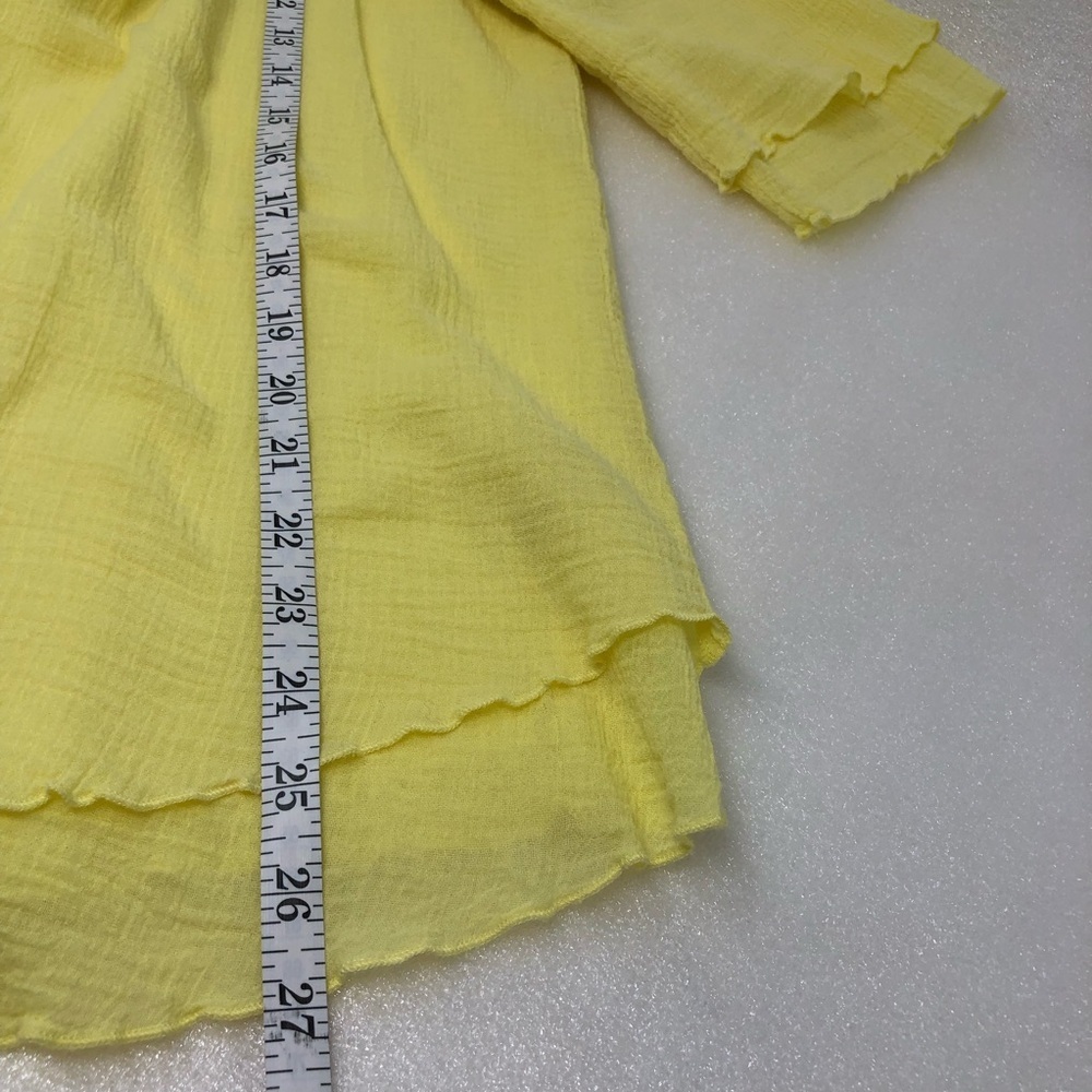 Soft Surroundings Siesta Key Tunic Top Size Medium Yellow Gauze Cotton - Picture 6 of 11